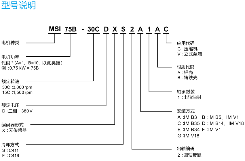 臺達(dá)同步磁阻電機的型號說明